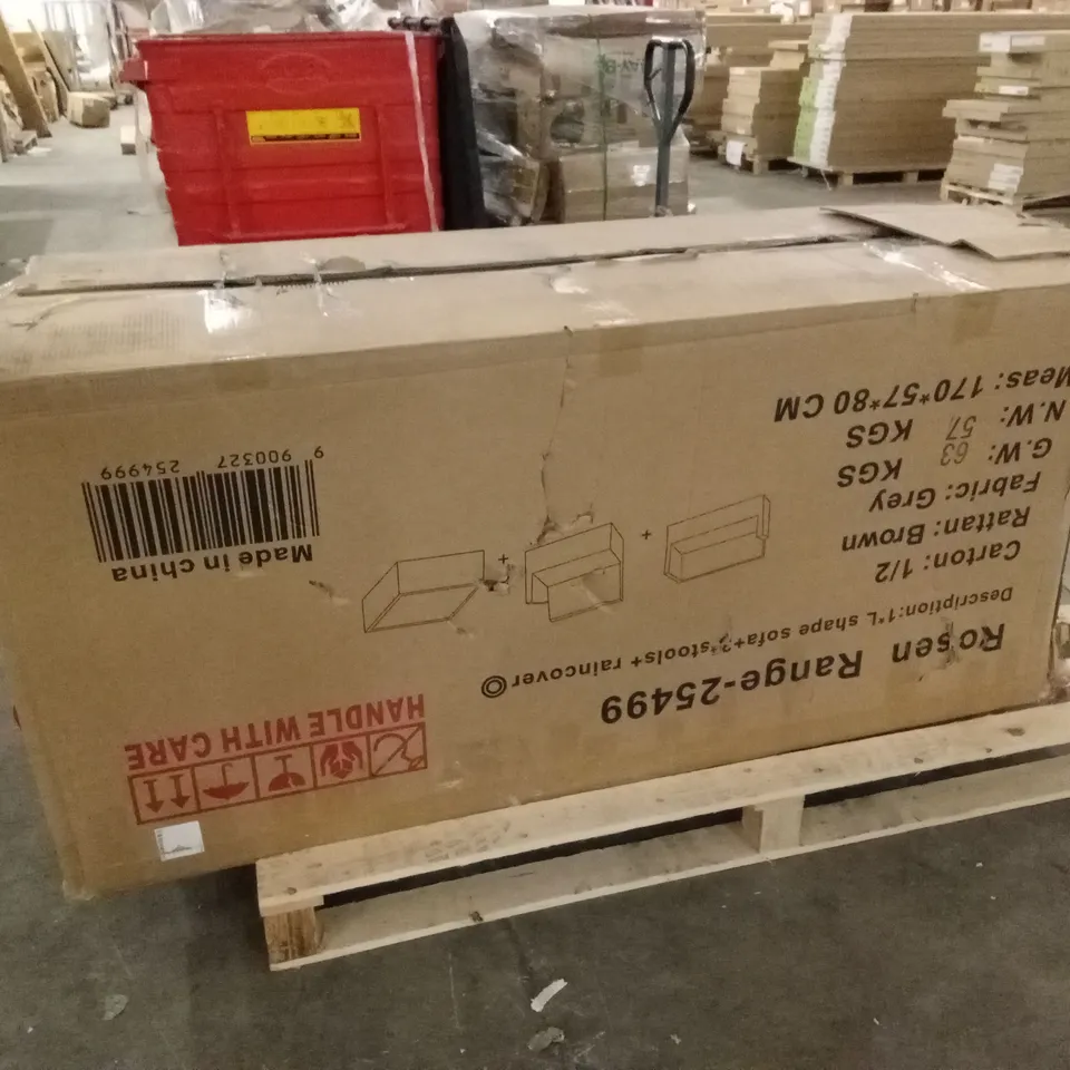 BOXED ROSEN RANGE OUTDOOR GARDEN FURNITURE PARTS AND PIECES, INCOMPLETE SET (1 BOX)
