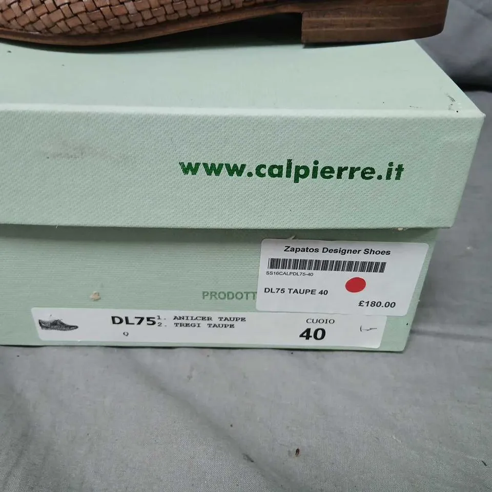 CALPIERRE DL75 TAUPE LEATHER OXFORD SHOES – UK 6 (EU 40)