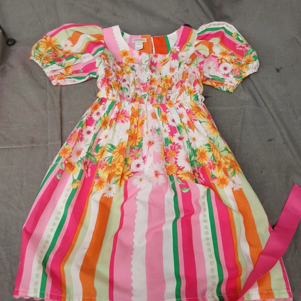 MONSOON KIDS PUFF SLEEVE DRESS IN FLOARL MULTI - 5YRS