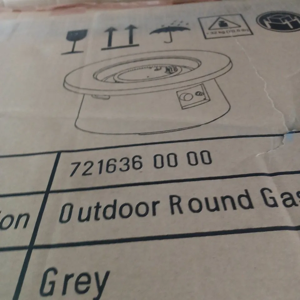 INNOVATORS OUTDOOR ROUND GREY GAS FIREPIT - COLLECTION ONLY