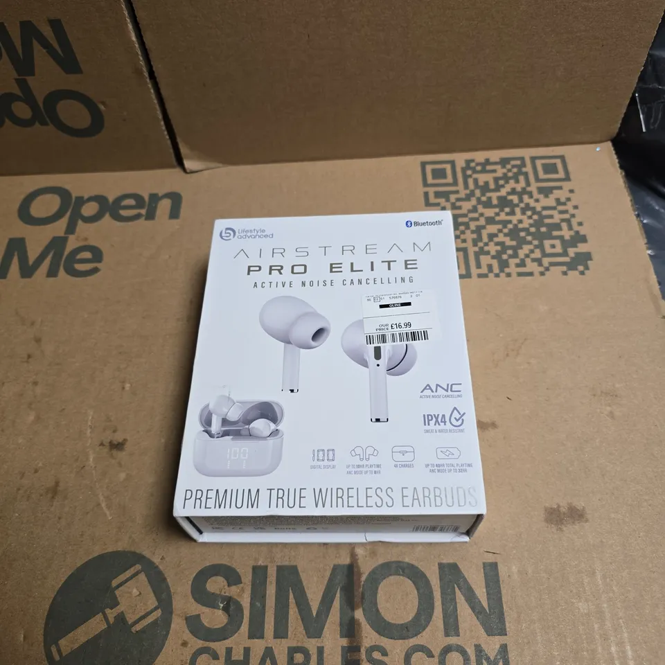 LIFESTREAM ADVANCED AIRSTREAM PRO ELITE PREMIUM TRUE WIRELESS EARBUDS, BOXED