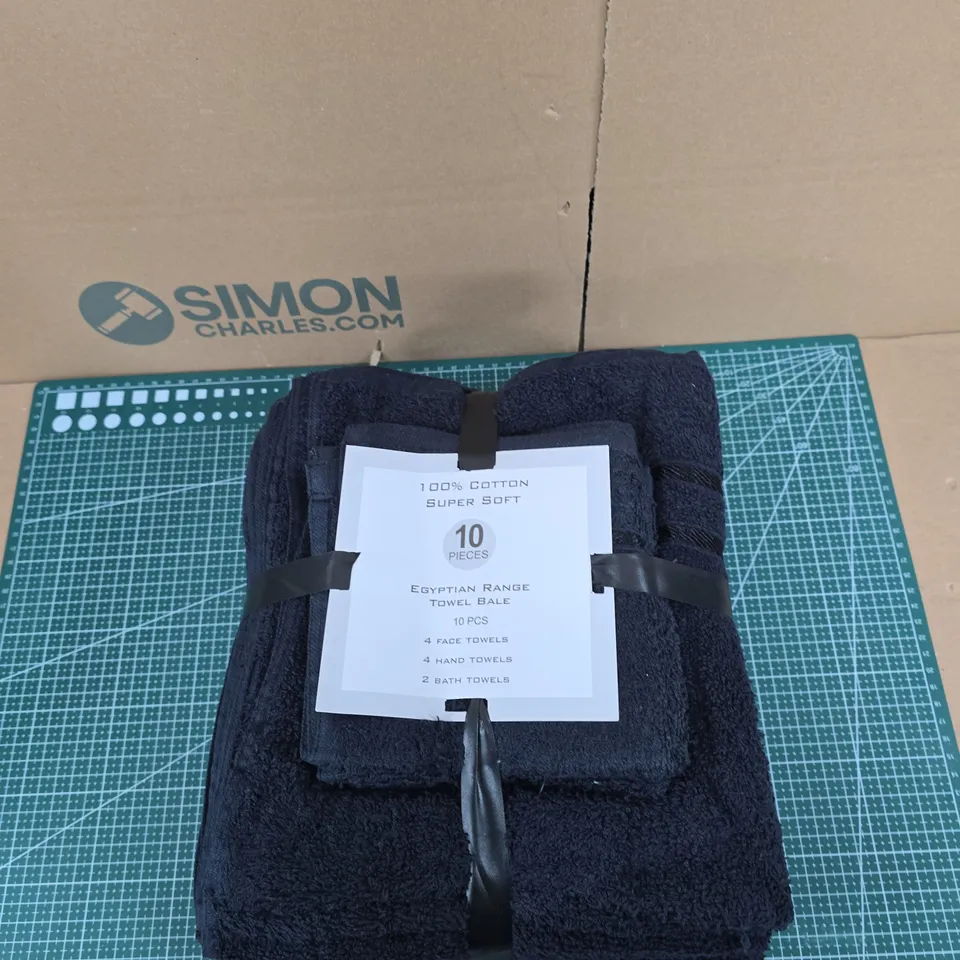 EGYPTIAN RANGE TOWELS BALE – 10 PIECE 100% COTTON BATH TOWEL SET (4 FACE, 4 HAND, 2 BATH TOWELS)