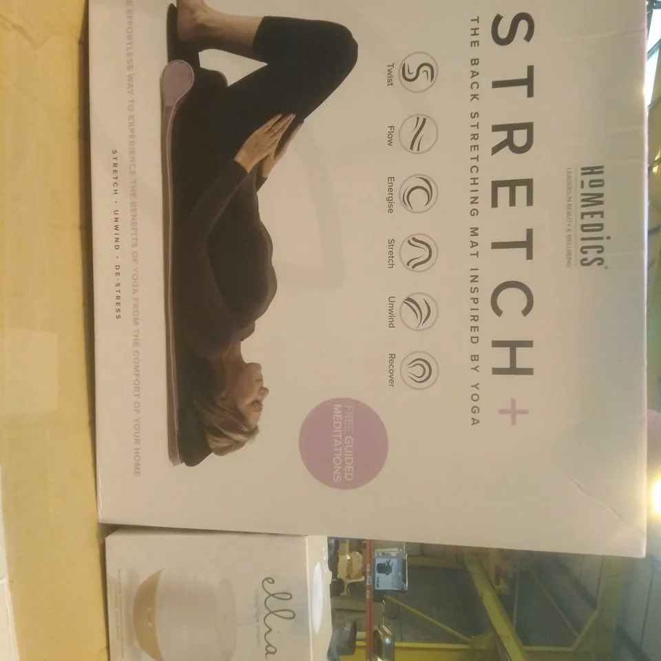 BOXED HOMEDICS STRETCH PLS THE BACK STRETCHING MAT INSPIRED BY YOGA AND ELLIA OPEN YOUR SENSES AROMA DIFFUSER