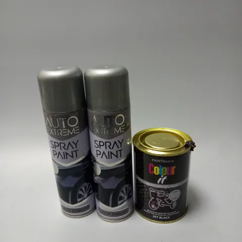 BAG OF ASSORTED SPRAY PAINS AND PAINT - COLLECTION ONLY