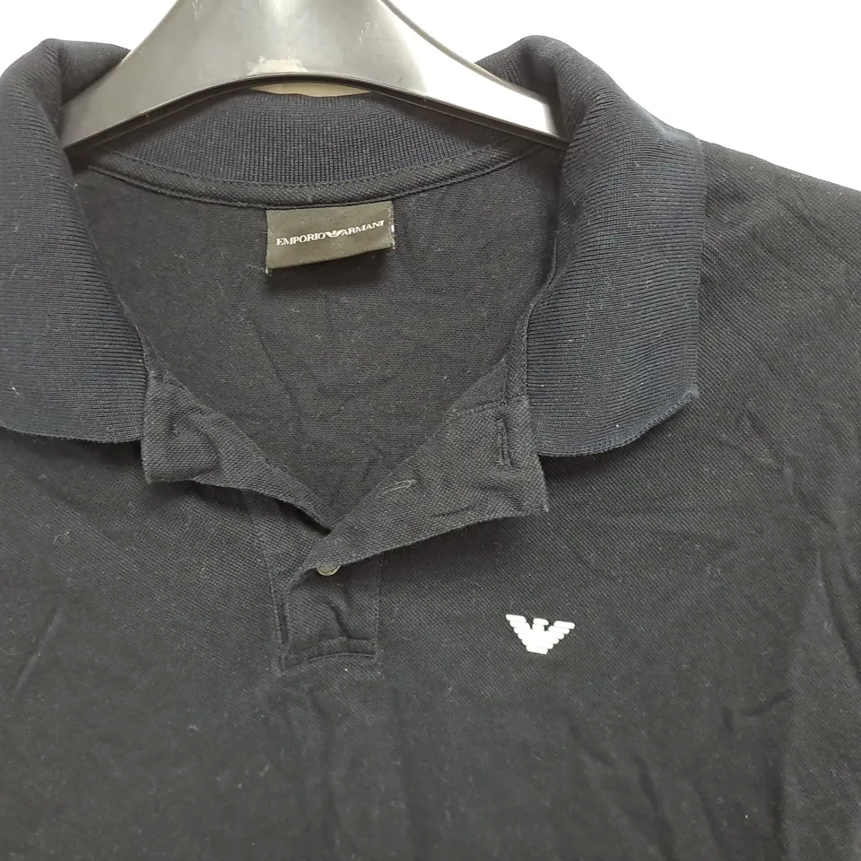 EMPORIO ARMANI BLACK POLO SHIRT - L