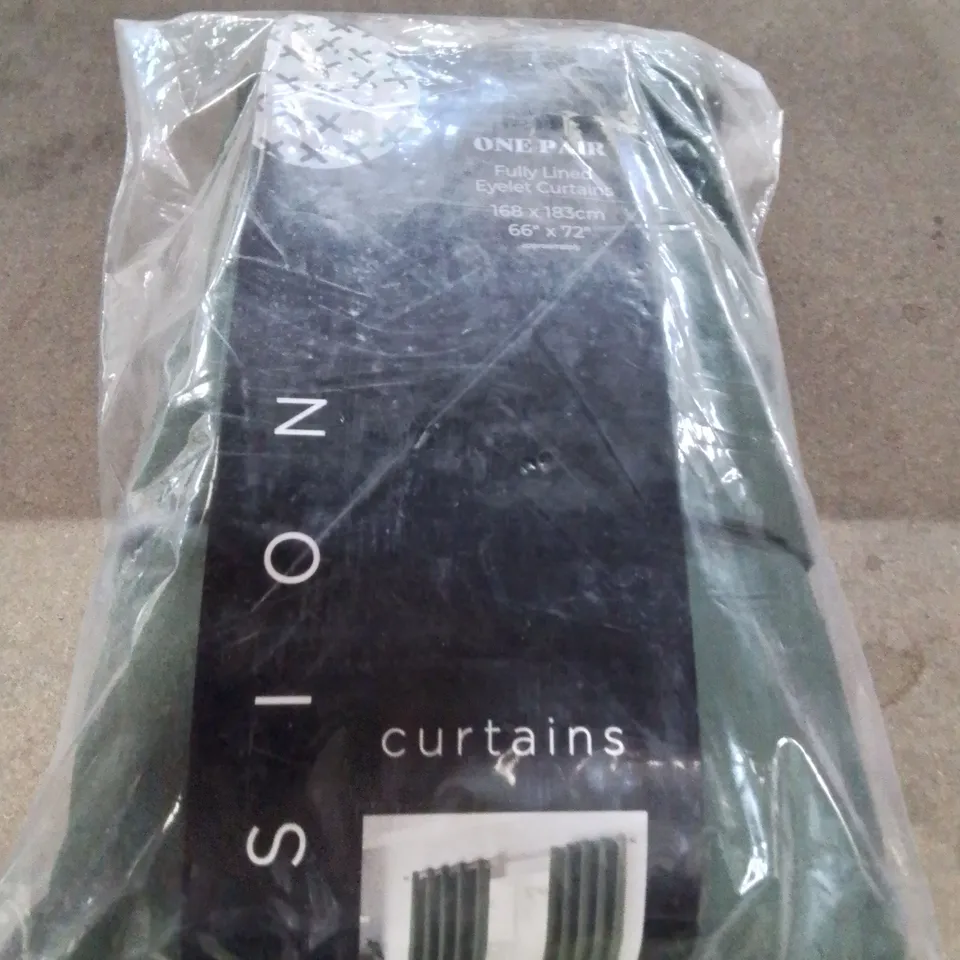 FUSION CURTAINS ONE PAIR FULLY LINED EYELET CURTAINS 66X72