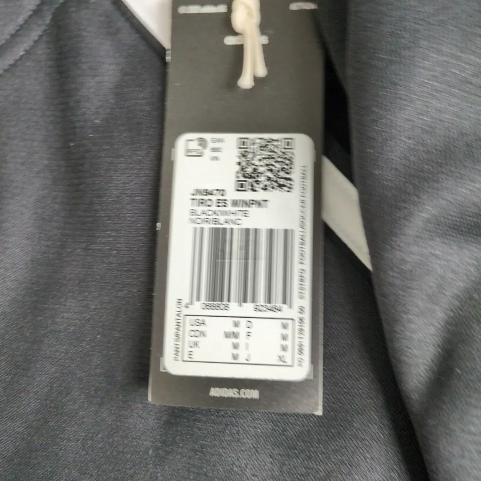 ADIDAS BLACK TRACK PANTS WITH WHITE STRIPES – MEN'S SIZE M