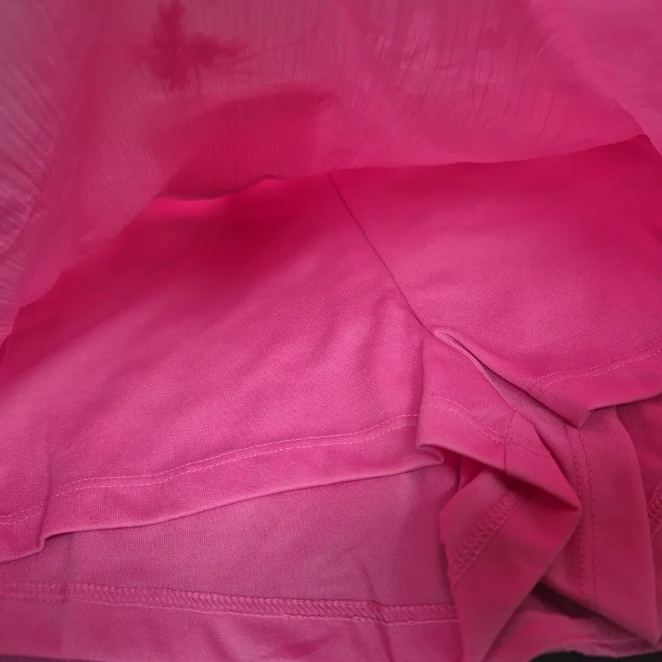 BERSHKA PINK EMBROIDERED SHEER MINI SKIRT – UK 6 (XS)