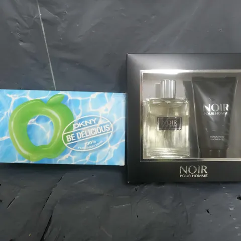 BOX OF APPROXIMATELY 8 ASSORTED HEALTH & BEAUTY ITEMS TO INCLUDE - NOIR POUR HOMME , DKNY DE DELICIOUS