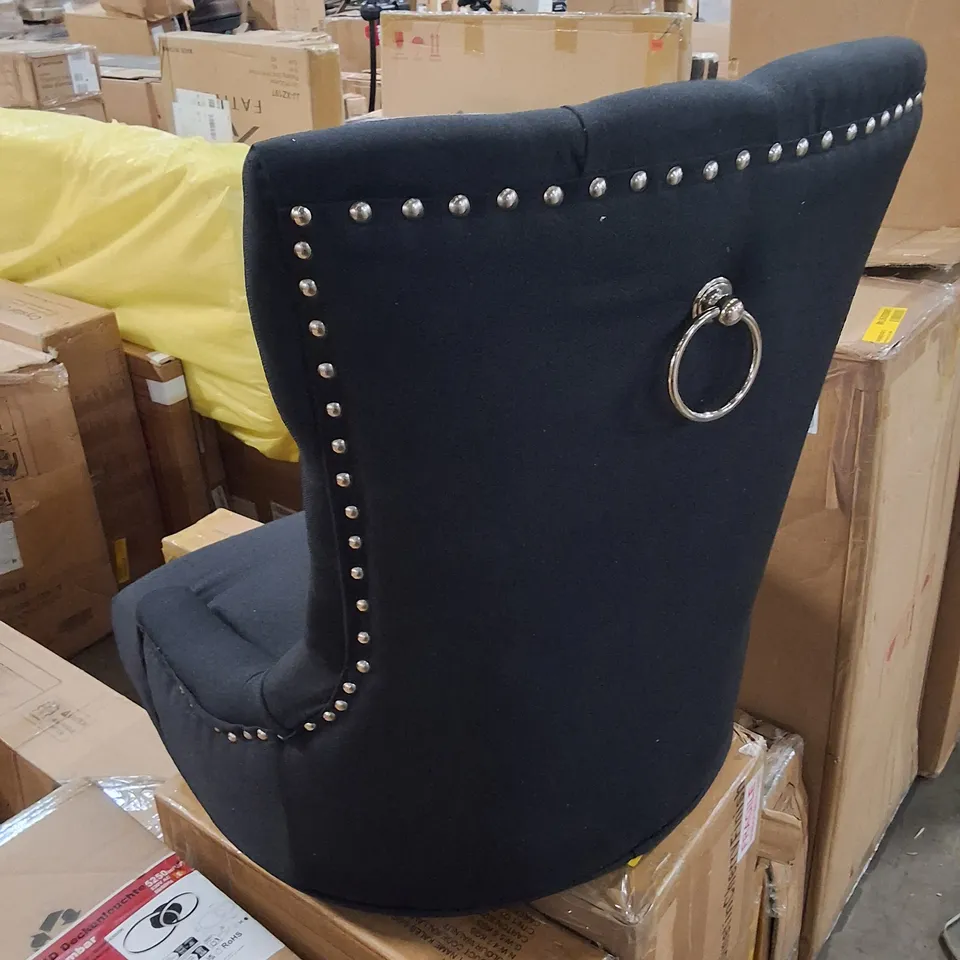 BOXED BLACK RING BACK DINING CHAIR