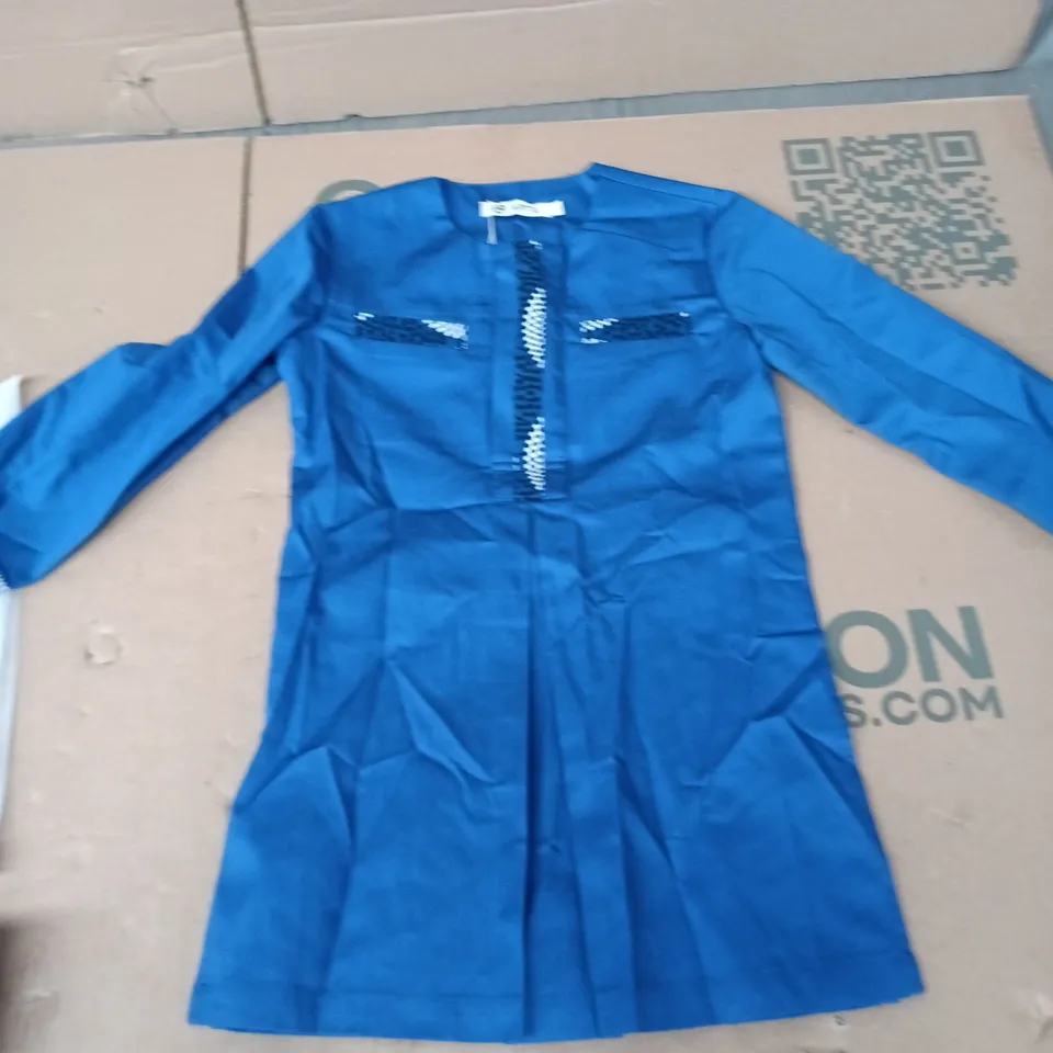 APTX BLUE DRESS WITH EMBROIDERED FRONT – SIZE S
