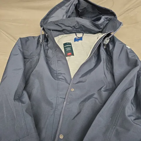 COTTON TRADERS NAVY WATERPROOF HOODED JACKET SIZE 14