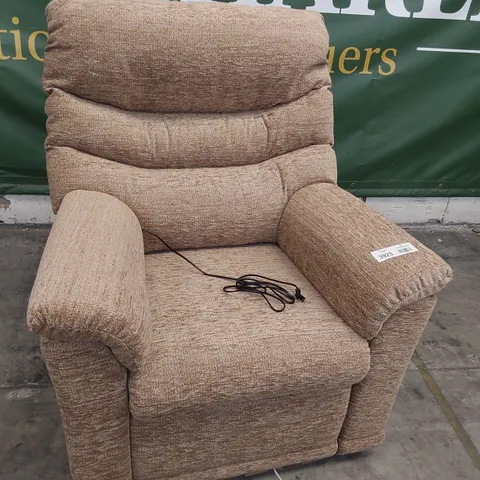 QUALITY BRITISH DESIGNER G PLAN MALVERPOWER DUEL ELEVATE EASY CHAIR BOUCLE COCOA FABRIC 