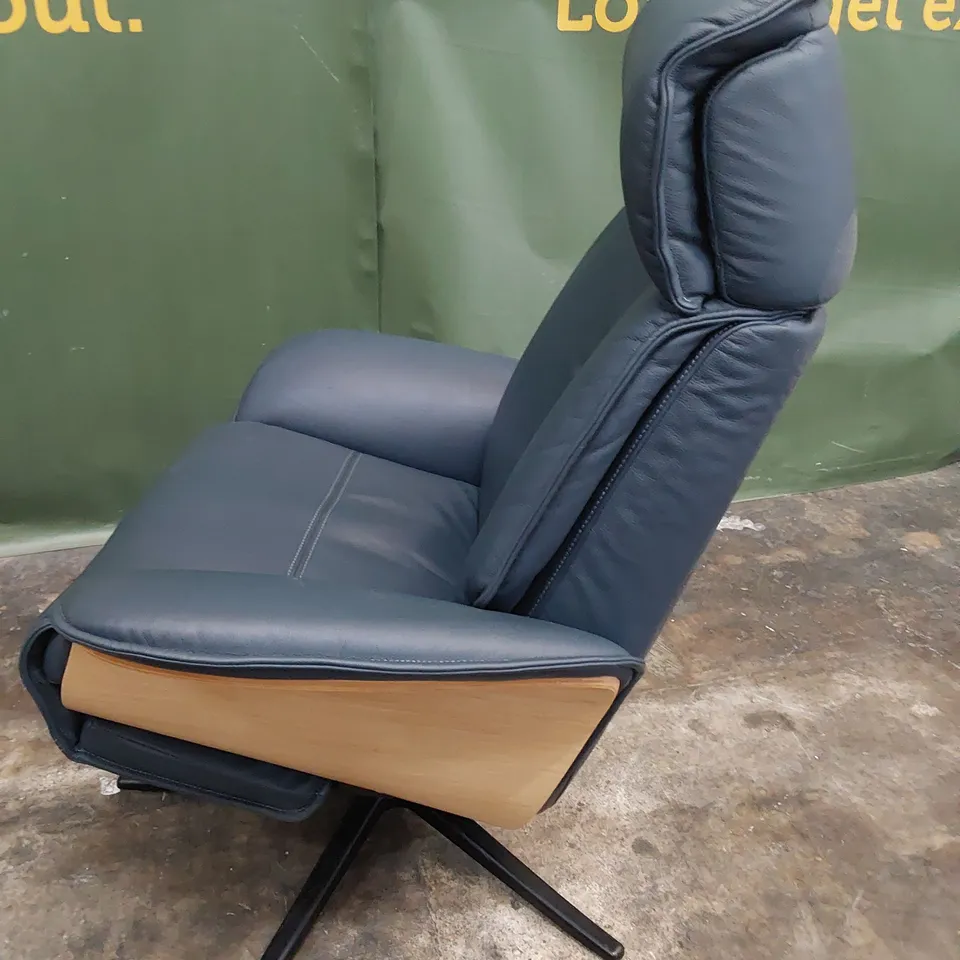 QUALITY BRITISH DESIGNER G PLAN OSLO POWER RECLINING CHAIR CAMBRIDGE NAVY LEATHER 