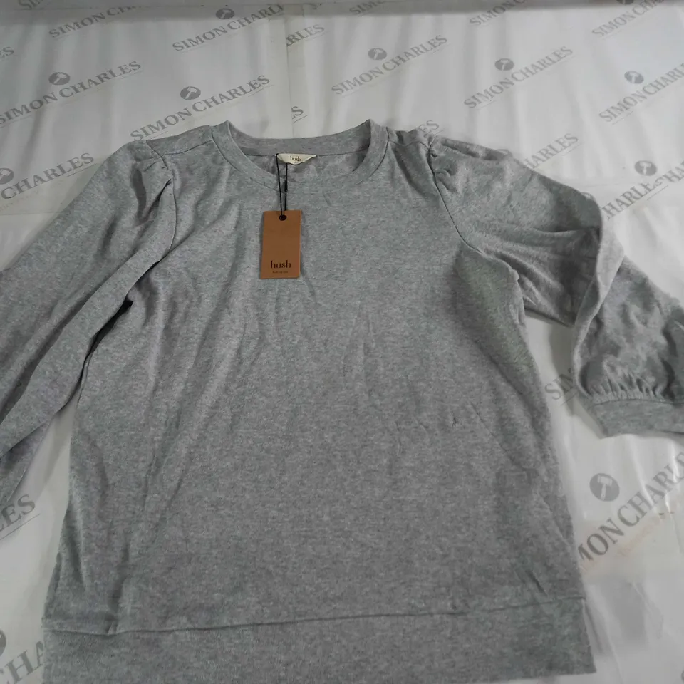 HUSH MIMI PUFF SLEEVE TEE IN GREY - S