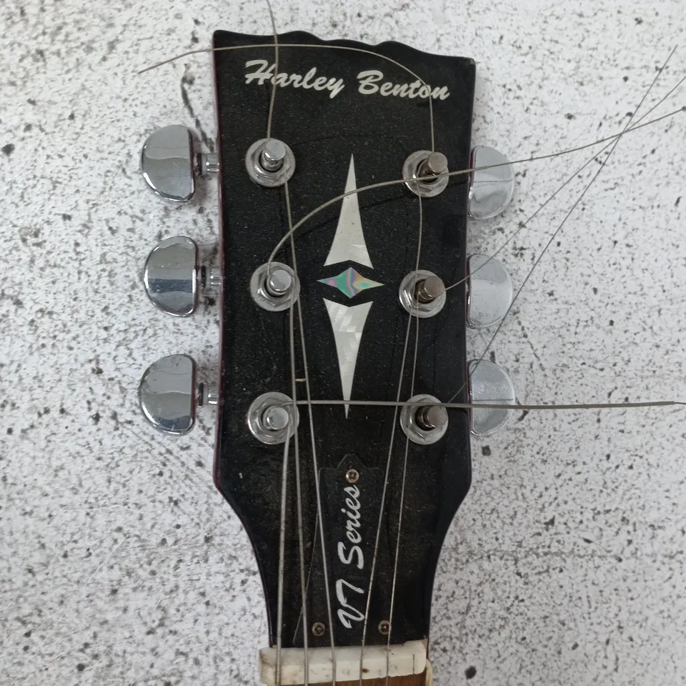 HARLEY BENTON ELECTRIC GUITAR – RED SEMI-HOLLOW BODY