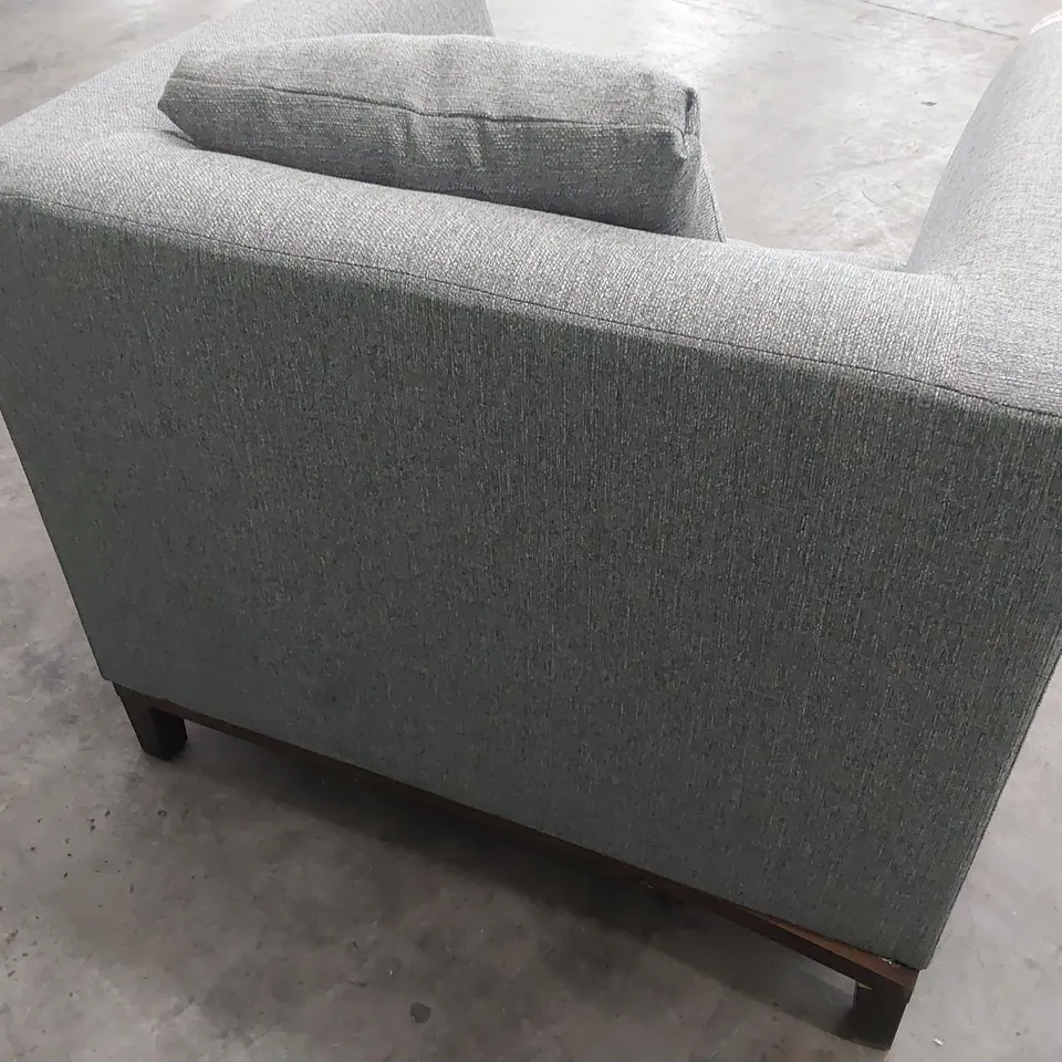 DESIGNER SQUARE TUB EASY CHAIR GREY FABRIC 