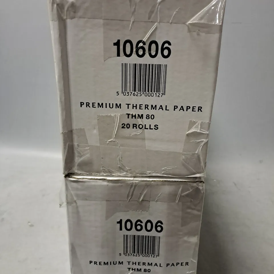 SET OF 2 PREMIUM WHITE THERMAL PAPER THM 80 - 40 ROLLS