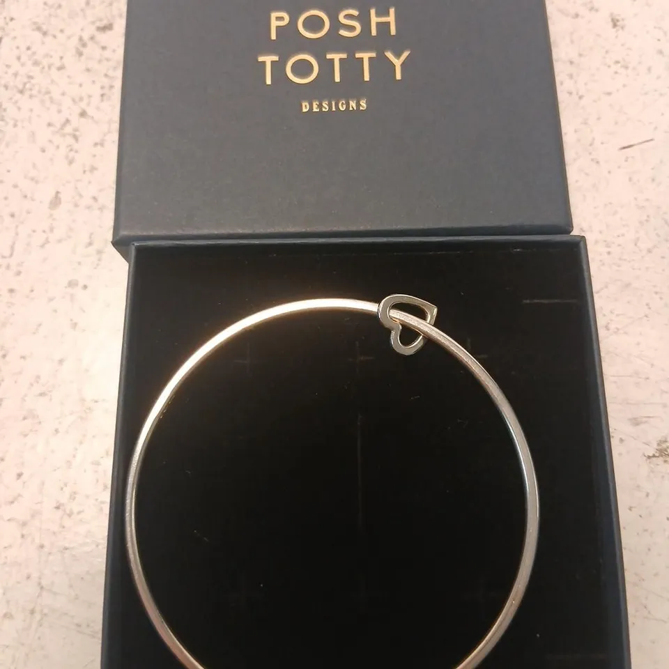 POSH TOTTY DESIGNS HEART BANGLE STERLING SILVER