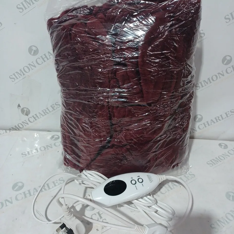 COZEE HOME HEATED THROW MODEL NO: 823506 120W BURGUNDY COLOUR