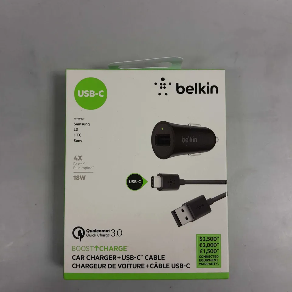 8 X BOXED BELKIN BOOST CHARGE 18W USB C CAR CHARGERS	
