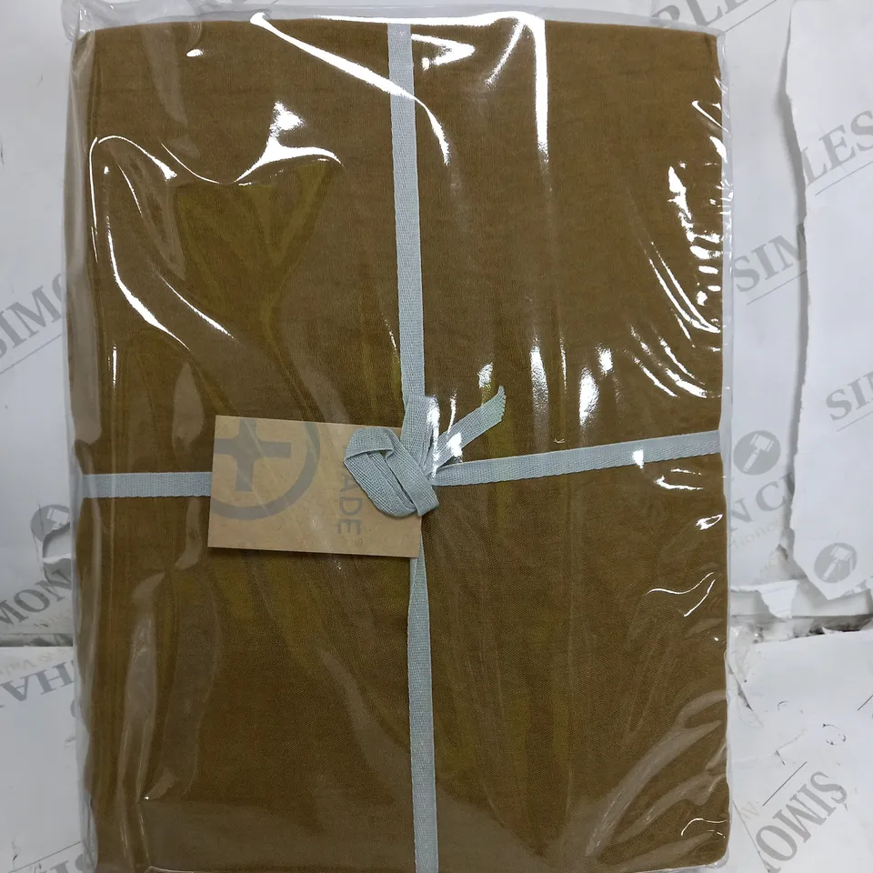 MADE LINEN DUVET COVER SET - OLIVE - SUPER KING SIZE