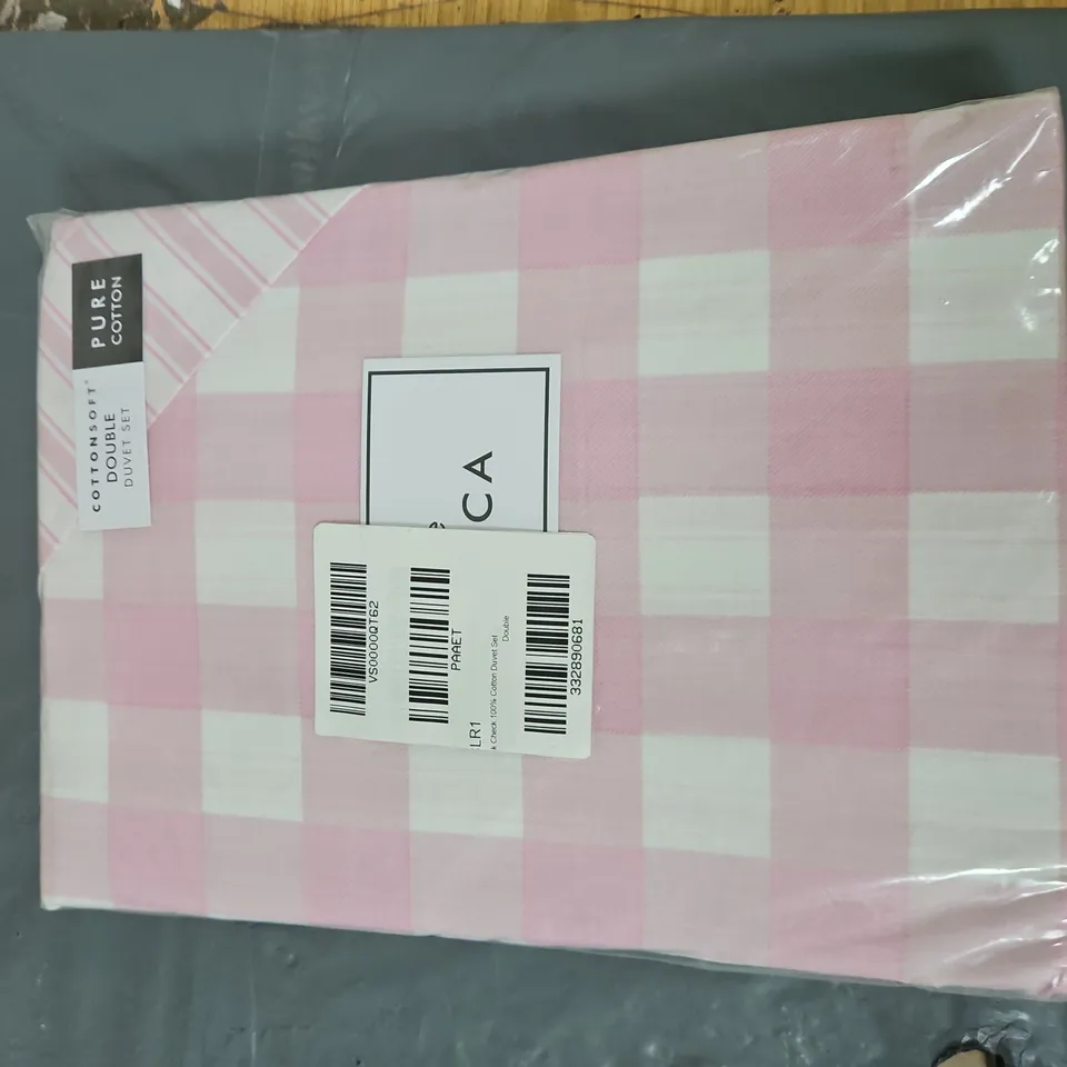 LITTLE BIANCA PINK CHECK DUVET SET – SINGLE, 100% COTTON (COTTONSOFT)