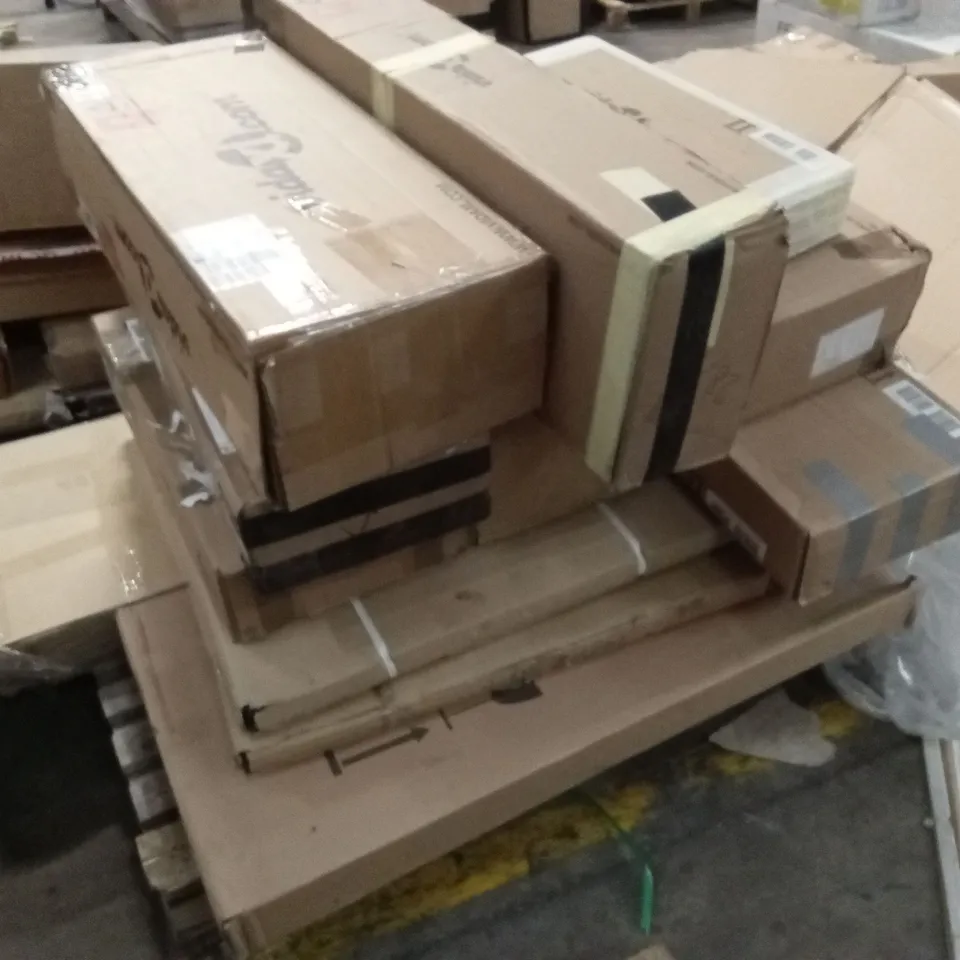 PALLET OF ASSORTED INCOMPLETE DESIGNER FURNITURE AND FURNITURE PARTS