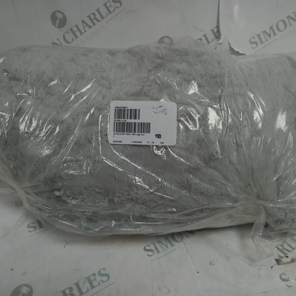 BOXED COZEE HOME VELVETSOFT HEATED THROW IN LIGHT GREY