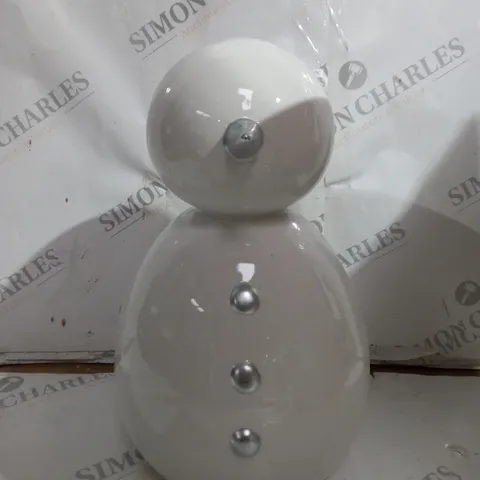 BRAND NEW BOXED WHITE CERAMIC SNOWMAN CHRISTMAS DECORATION 30CM