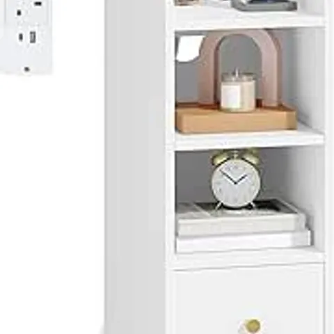 BOXED HZUANERI SLIM BEDSIDE TABLES WITH CHARGING STATION