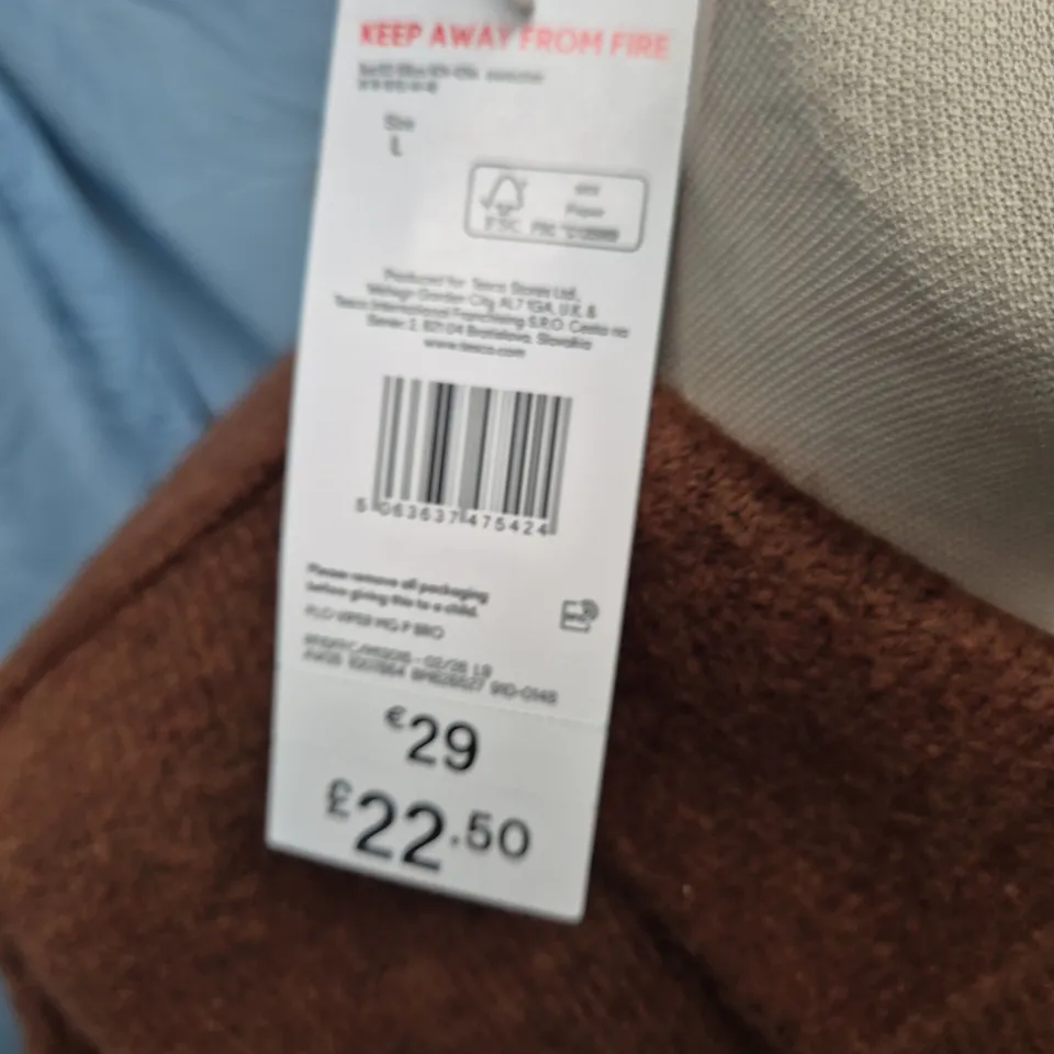 F&F BROWN POLO COLLAR KNIT SWEATER – UK SIZE L