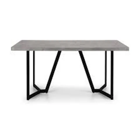 BOXED JULIAN BOWEN MILLER DINING TABLE - CONCRETE EFFECT GREY (2 BOXES)