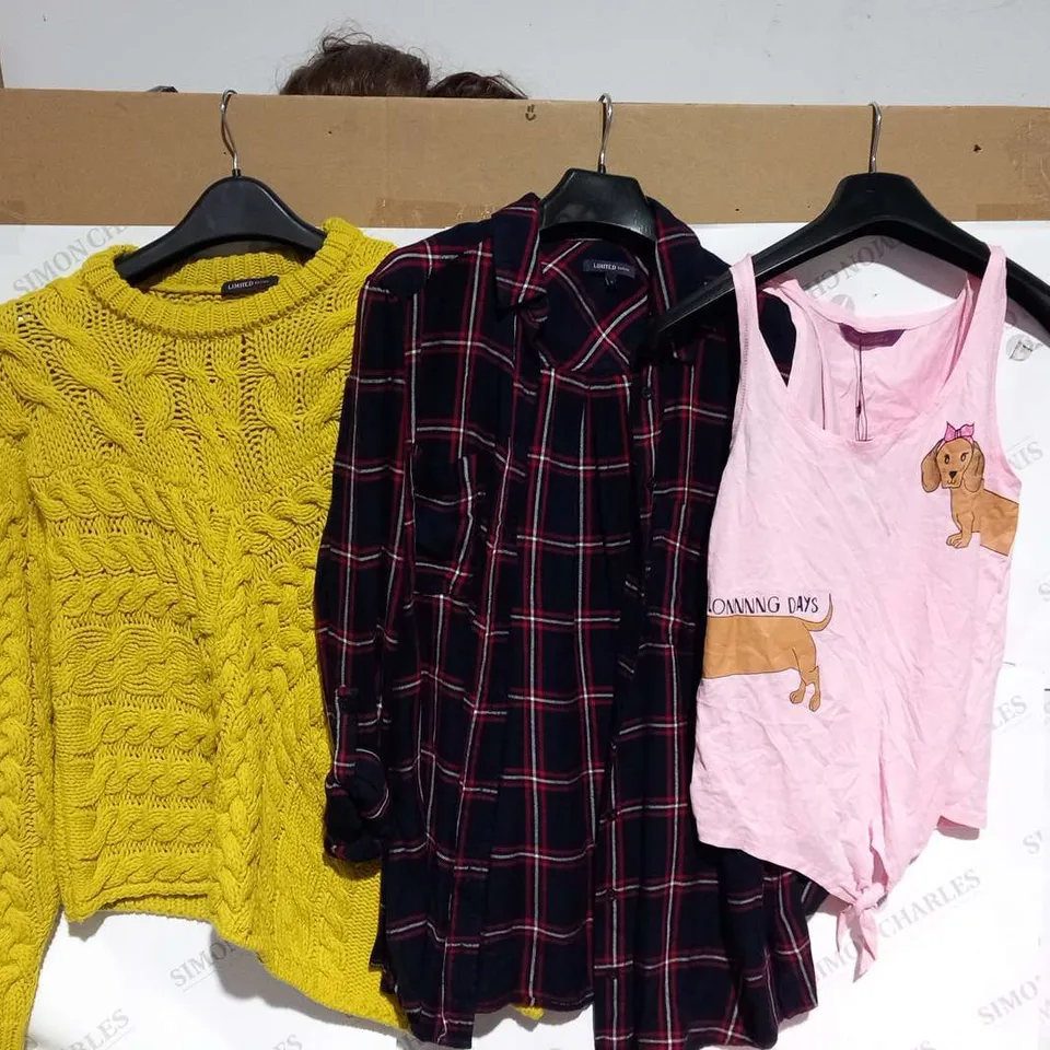APPROXIMATELY 8 ITEMS OF ASSORTED CLOTHING TO INCLUDE; CALVIN KLEIN, LIMITED EDITION AND LOVE AND OTHER THINGS