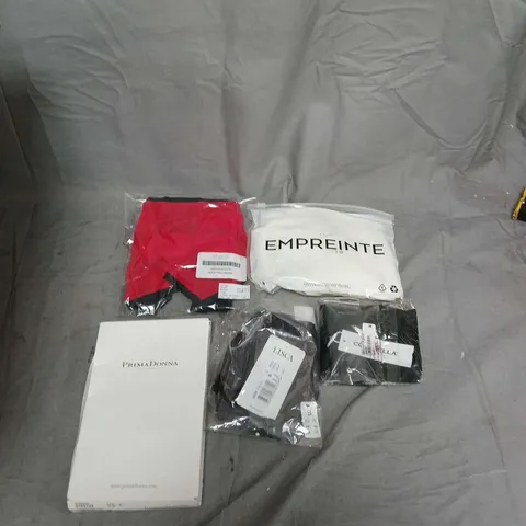 BOX OF APPROXIMATELY 25 ITEMS OF WOMEN'S LINGERIE INCLUDING BRANDS SUCH AS EMPREINTE , PRIMA DONNA LISCA SUSA AND CYBER JAMMIES .