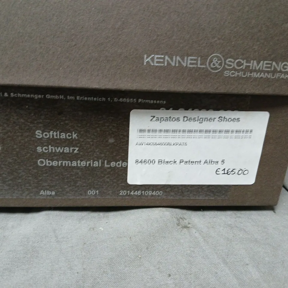 KENNEL & SCHMENGER BLACK PATENT LEATHER HEELS – UK SIZE 5 