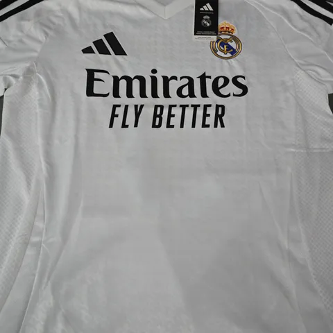 ADIDAS REAL MADRID FOOTBALL HOME JERSEY IN WHITE SIZE MEDIUM