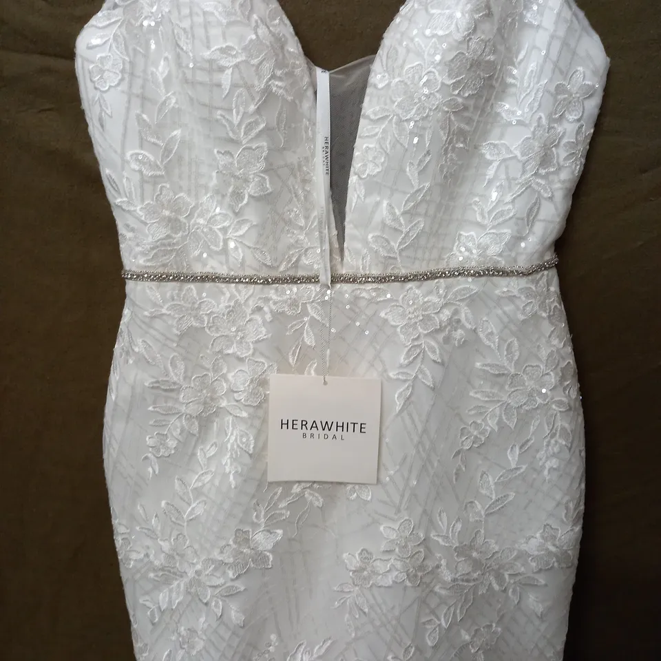 HERAWHITE BRIDAL EMBELLISHED WEDDING DRESS - UK 20