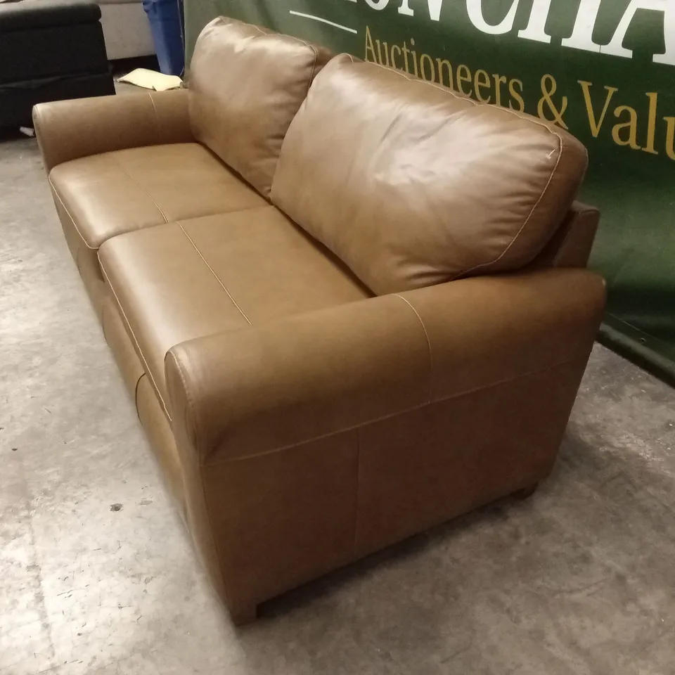 BAILEY 4 SEATER LEATHER SOFA - TAN RRP £849
