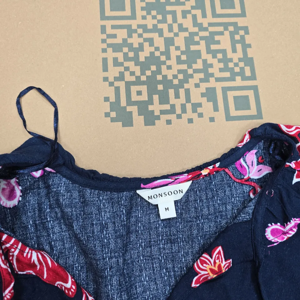 MONSOON WOMEN’S NAVY FLORAL BLOUSE – UK M