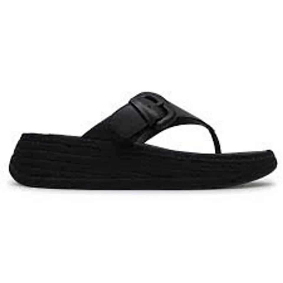 FIT FLOP F-MODE FLATFORM TOE POST SANDALS BLACK SIZE 7