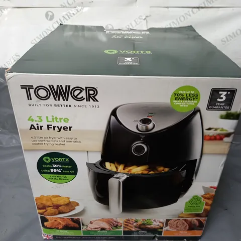 BOXED TOWER AIR FRYER IN BLACK 4.3L