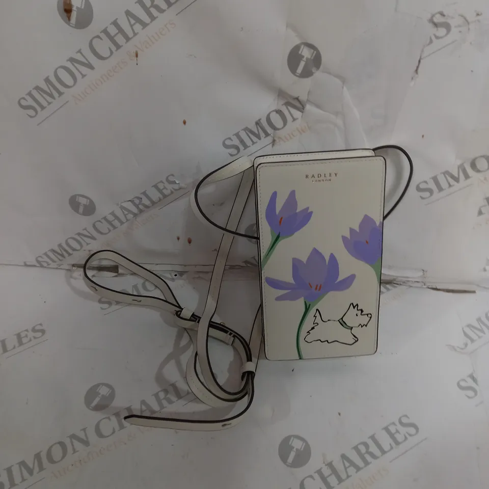 RADLEY LONDON SPRING BULBS LEATHER PHONE POUCH IN CHALK