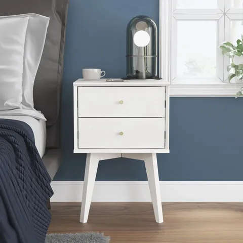 BOXED ABBY CORDA 2 DRAWER BEDSIDE TABLE (1 BOX)