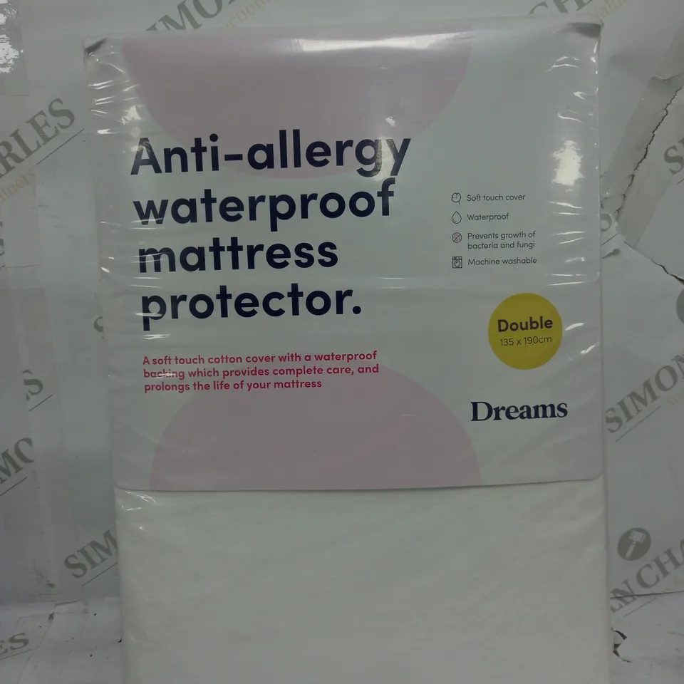 DREAMS WATERPROOF ANTI-ALLERGY MATTRESS PROTECTOR - DOUBLE