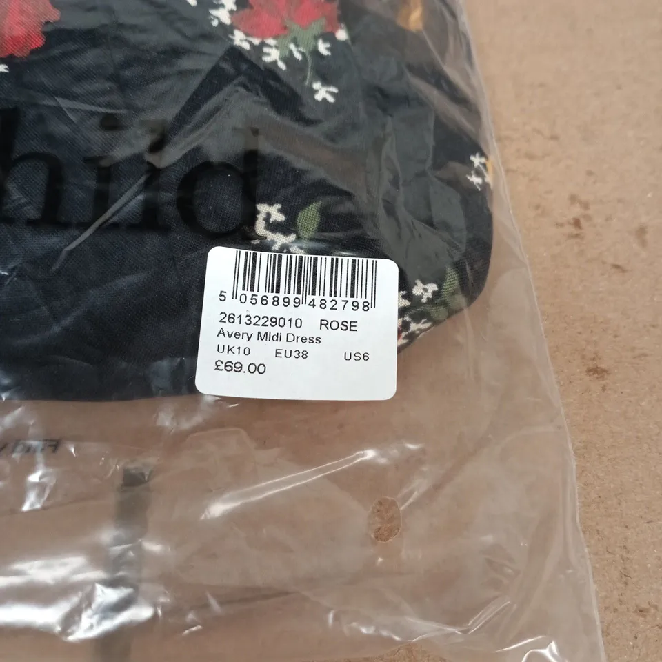 NOBODYS CHILD AVERY MIDI DRESS ROSE UK 10 TAGGED BAGGED
