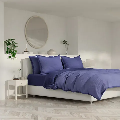 COZEE HOME WAFFLE DUVET SET SAGE GREEN