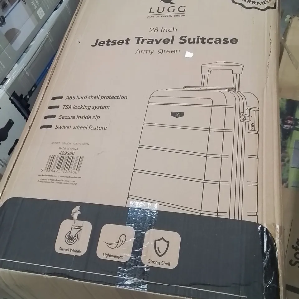 BOXED LUGG 28 INCH JETSET TRAVEL SUITCASE ARMY GREEN 