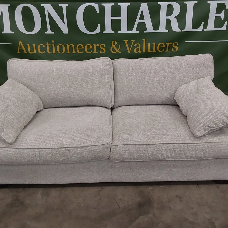 DESIGNER COTTAGE 3 SEATER FABRIC SOFA - OATMEAL