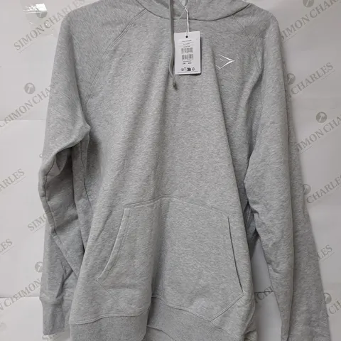 GYMSHARK CREST HOODIE IN GREY SLIM FIT - XL